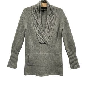 Theory Remy 100% Cashmere Chunky Cabled Shawl Collar Pullover Sweater Size Small